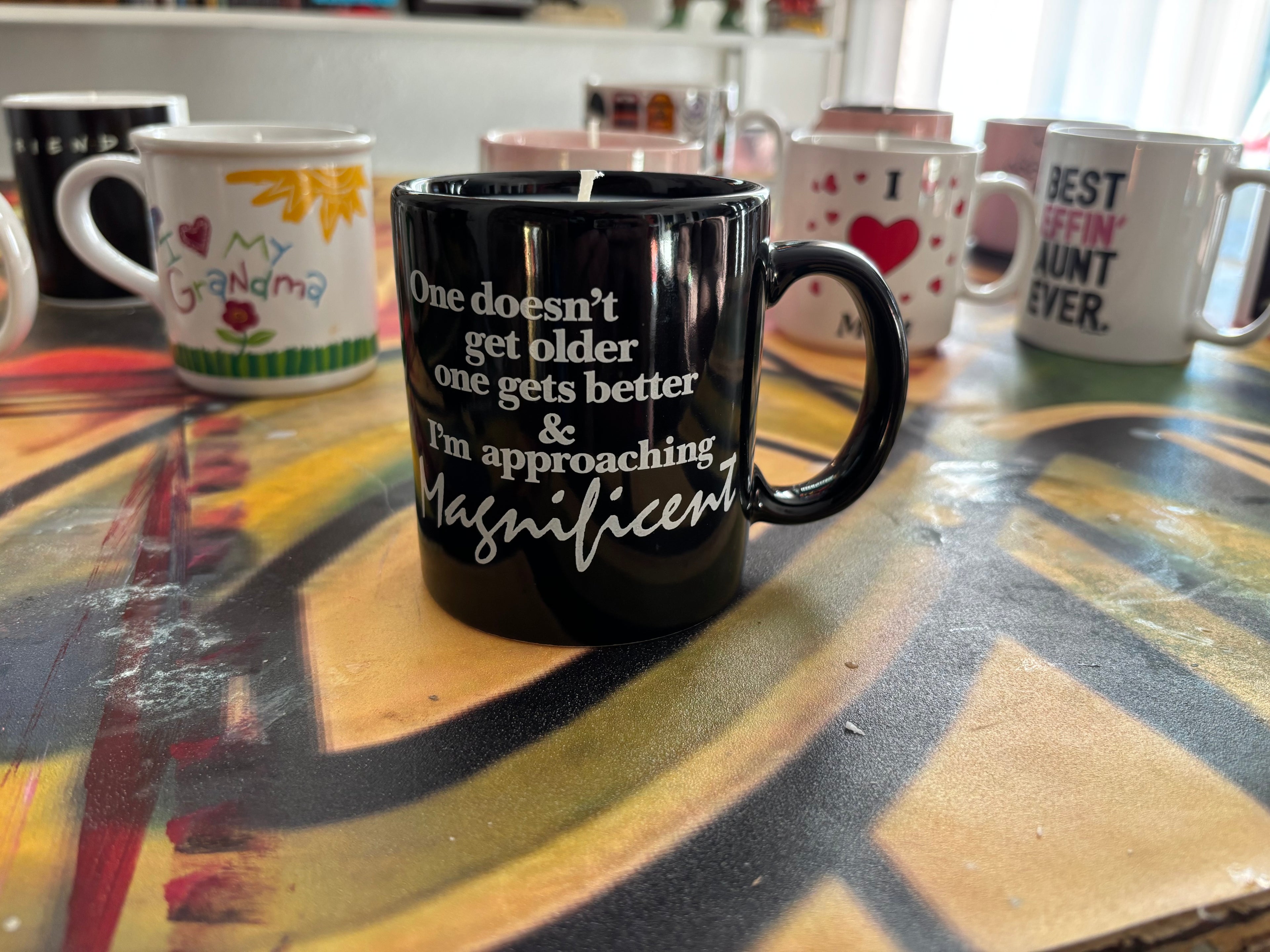 Older coffee mug candle