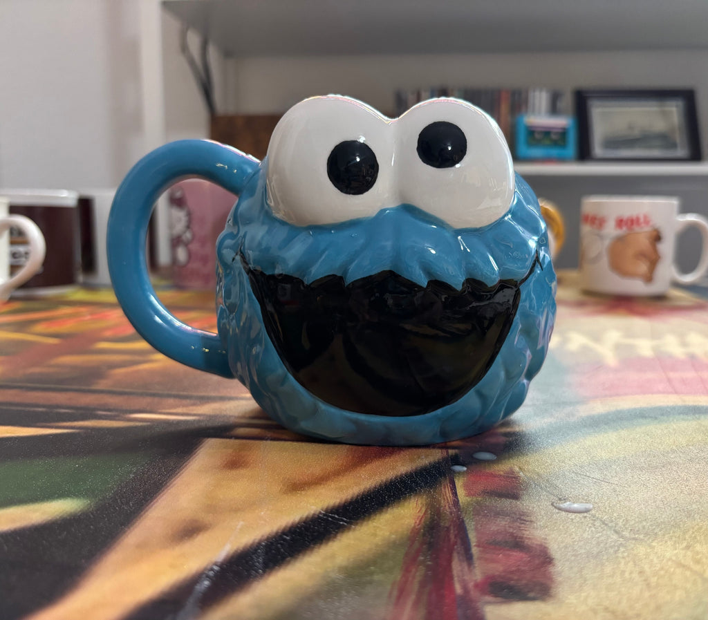 Cookie Monster coffee mug candle