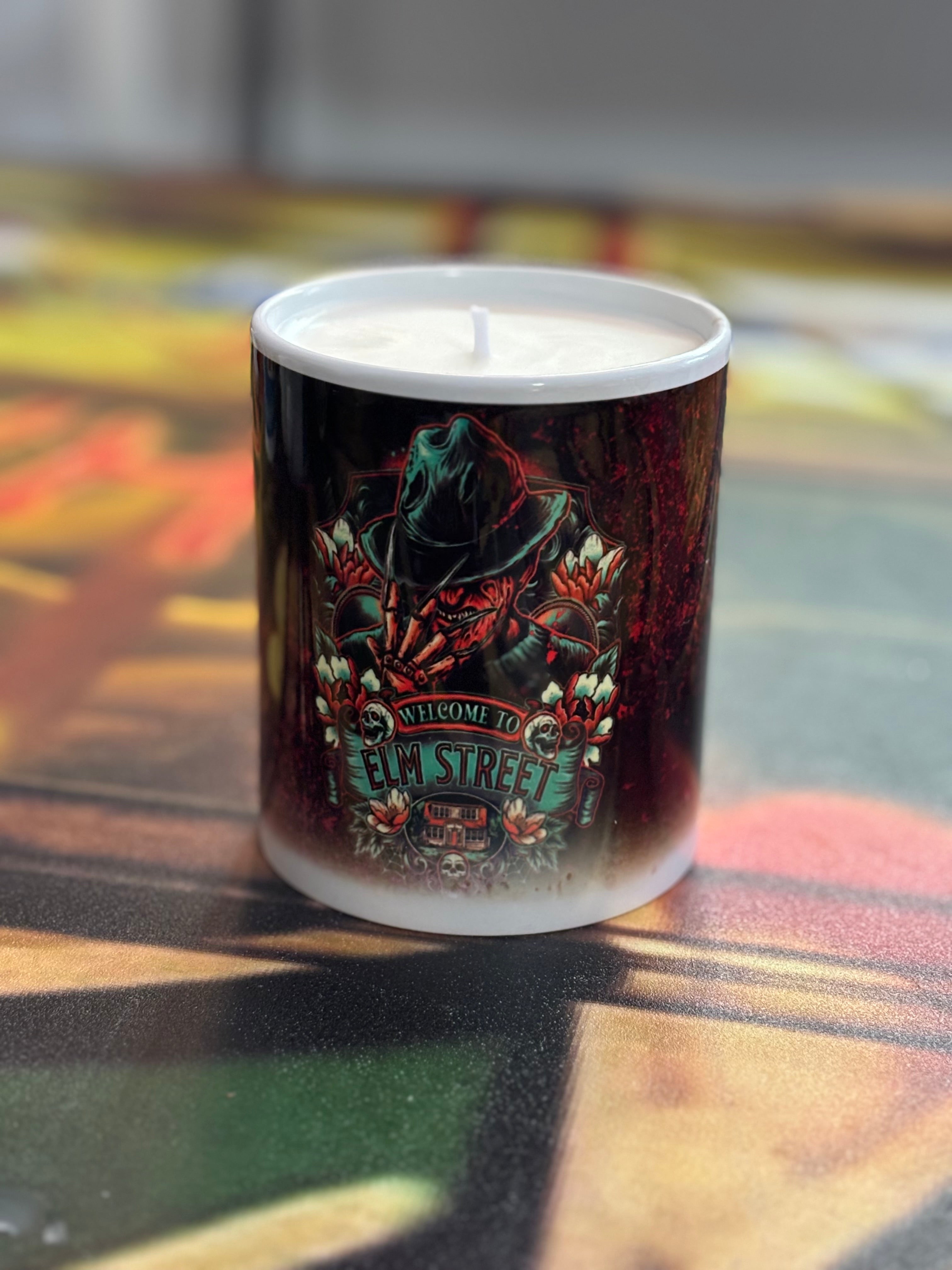 Freddy Krueger coffee mug candle