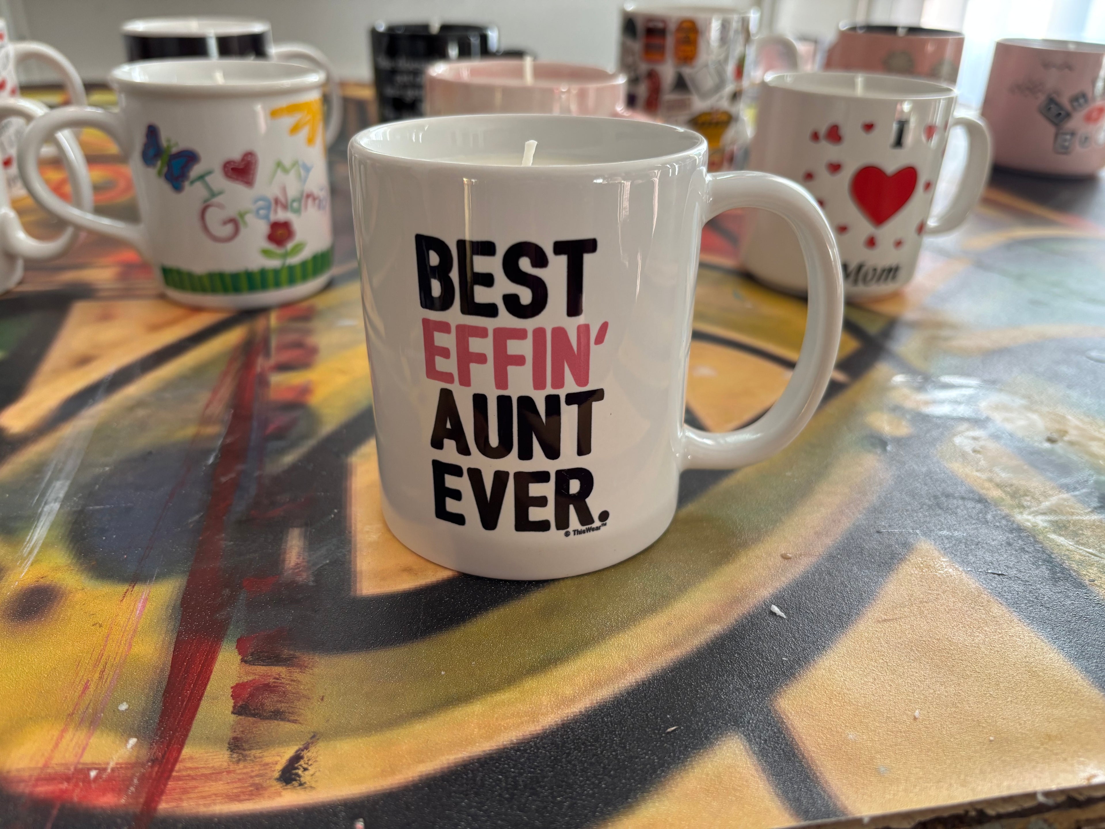 Best aunt coffee mug candle