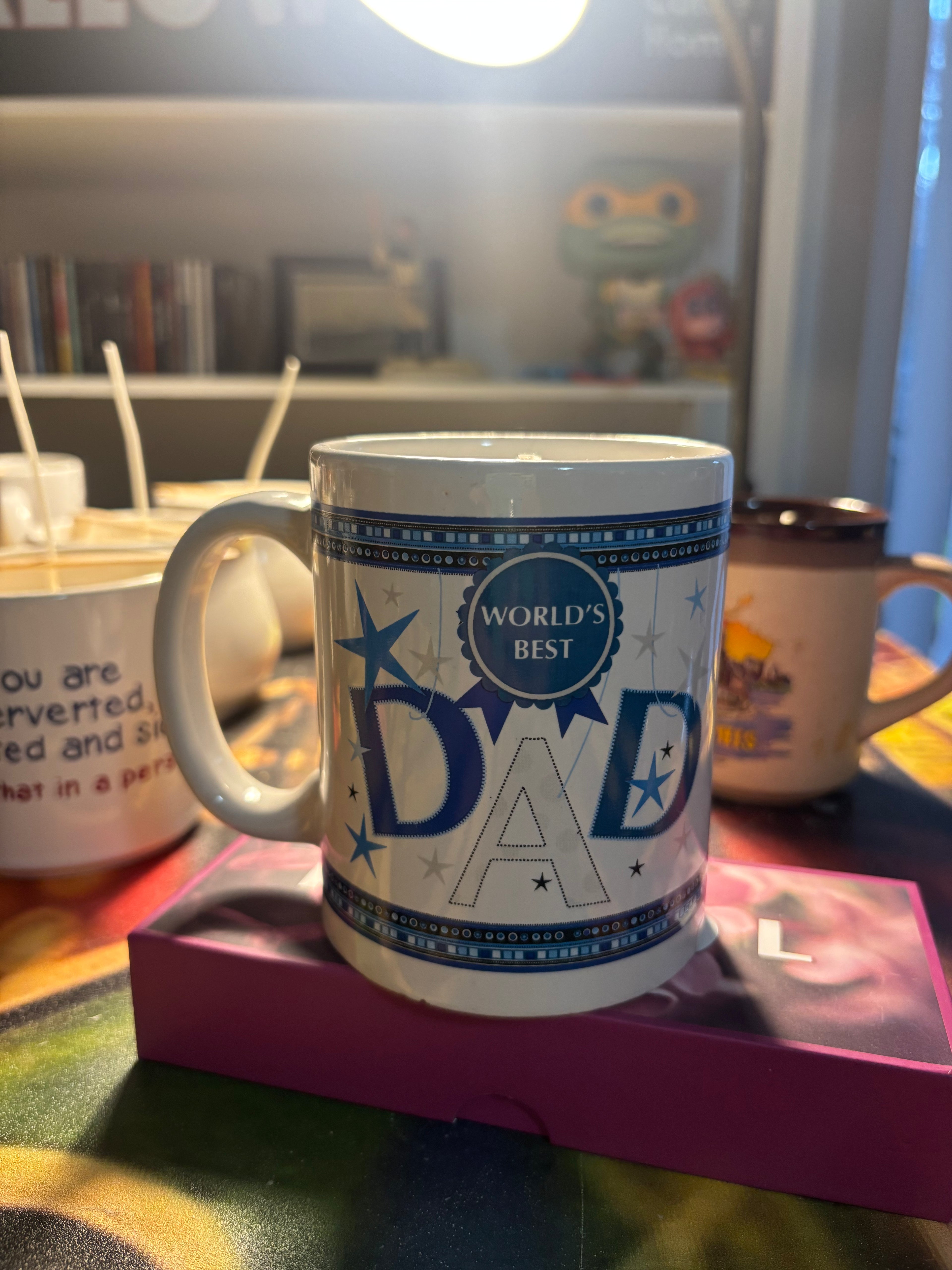 Worlds best dad coffee mug candle: Scented: Blue Lotus