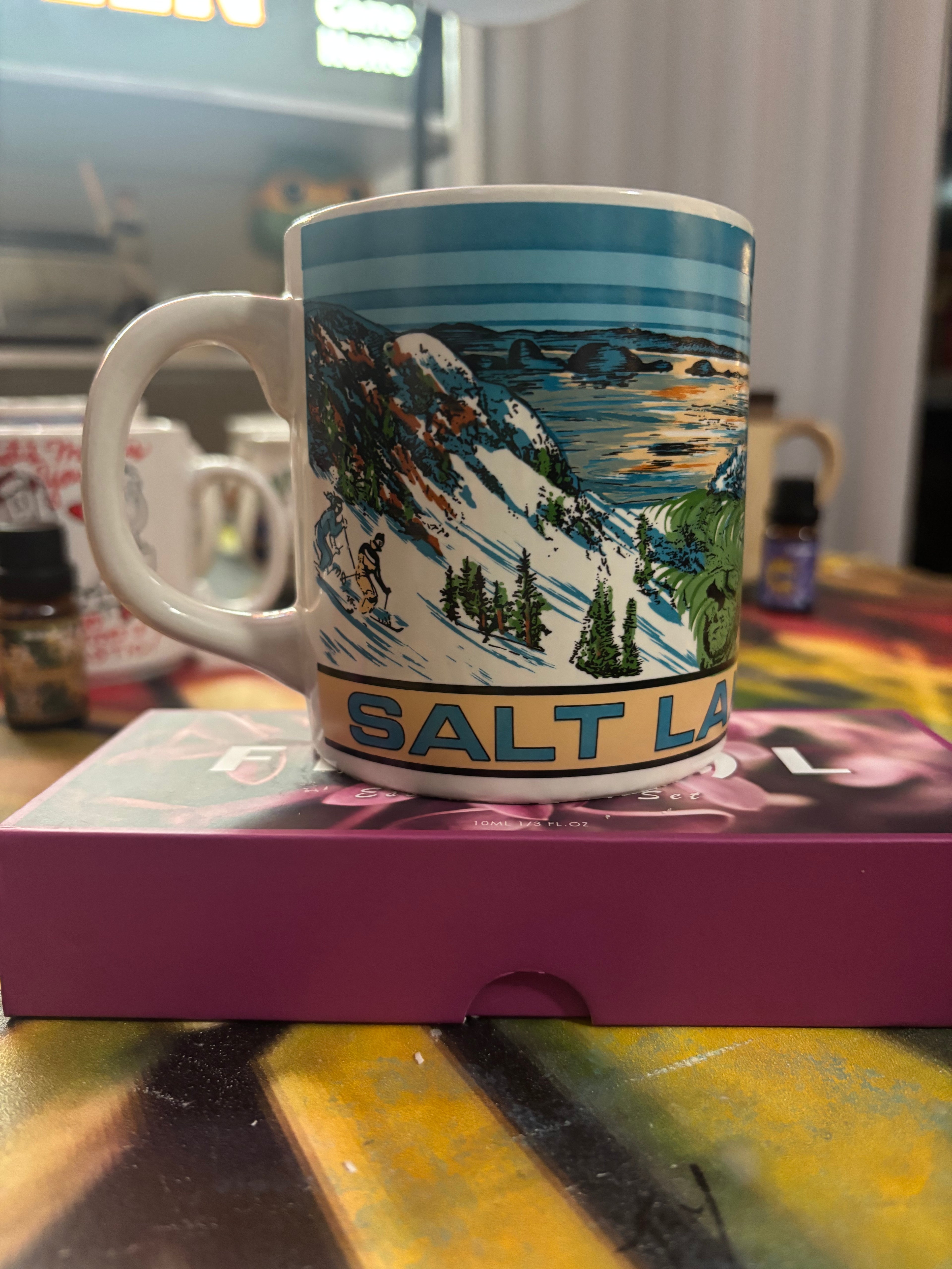 Salt Lake City coffee mug candle : scented: Cherry Blossom