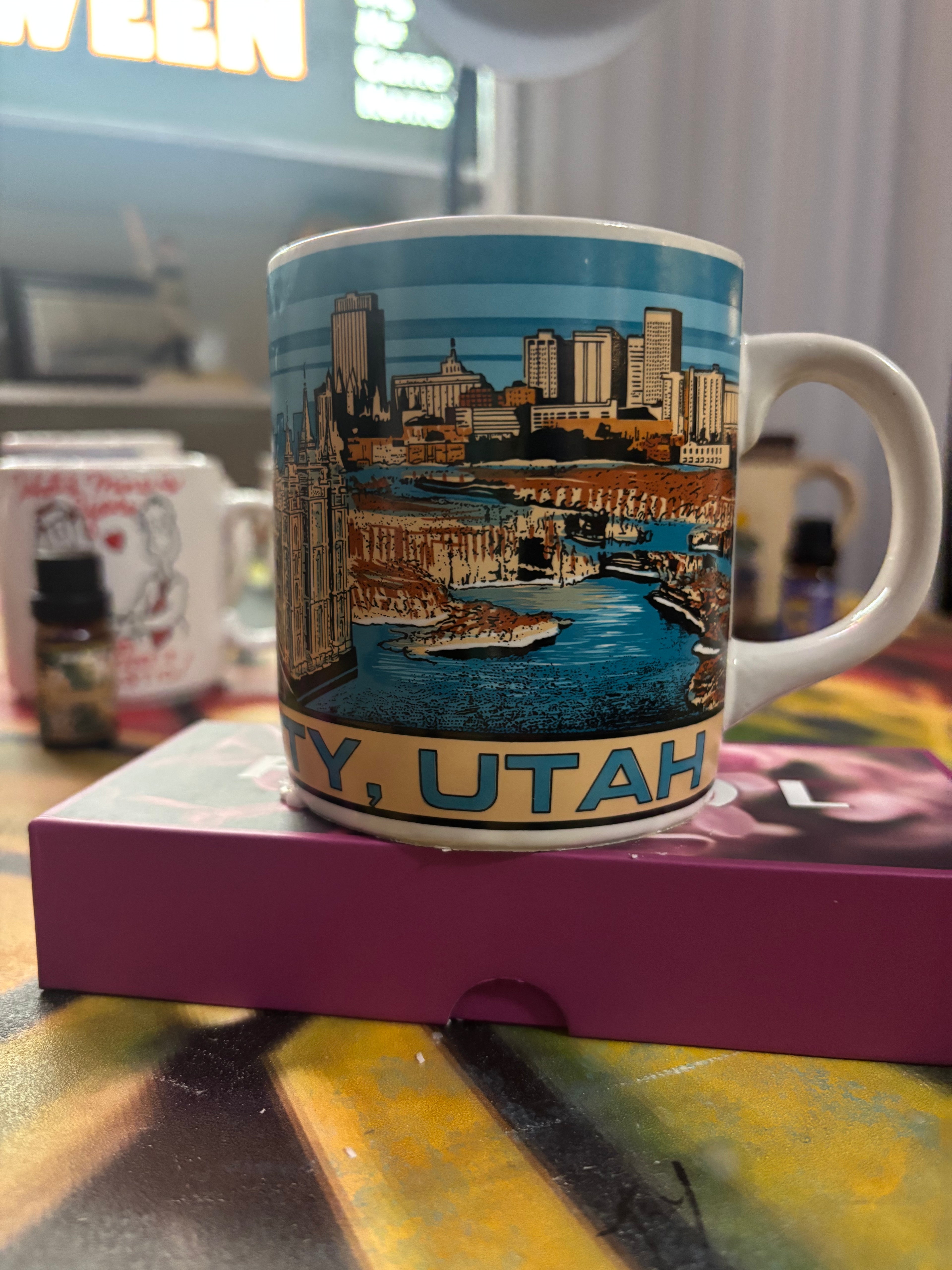 Salt Lake City coffee mug candle : scented: Cherry Blossom